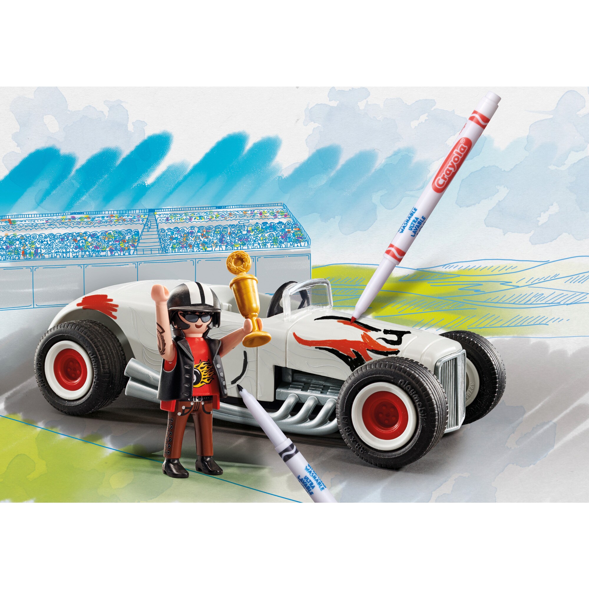 PLAYMOBIL Konstruktionsspielzeug Color Rennauto