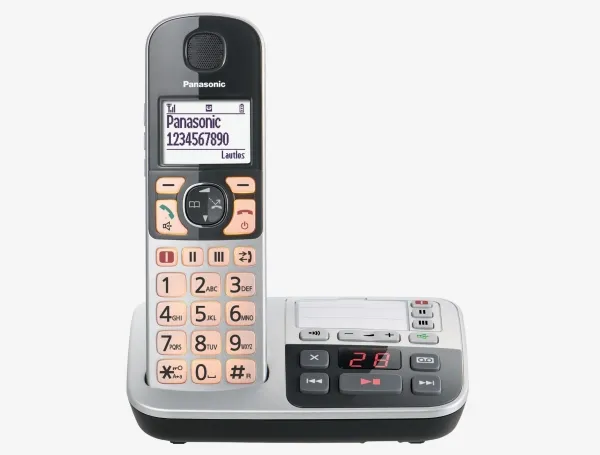 Panasonic KX-TGE522GS sølv/sort Seniortel./SOS-knap/AB
