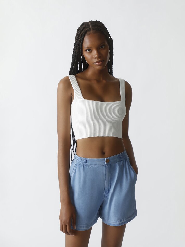 Shorts jeans leves - Índigo