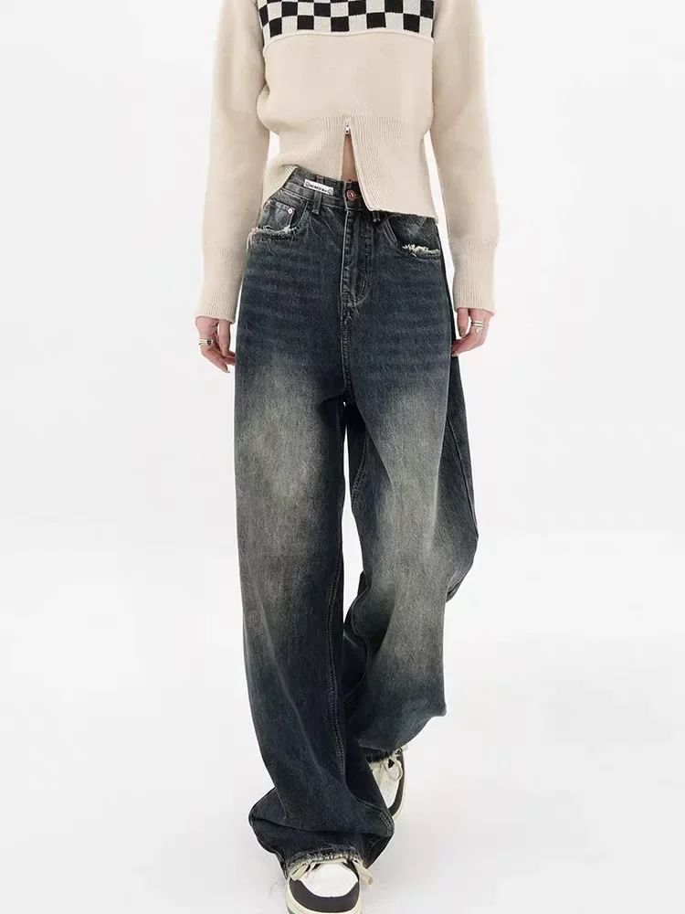 Jerolenea - Lage taille losse rechte jeans