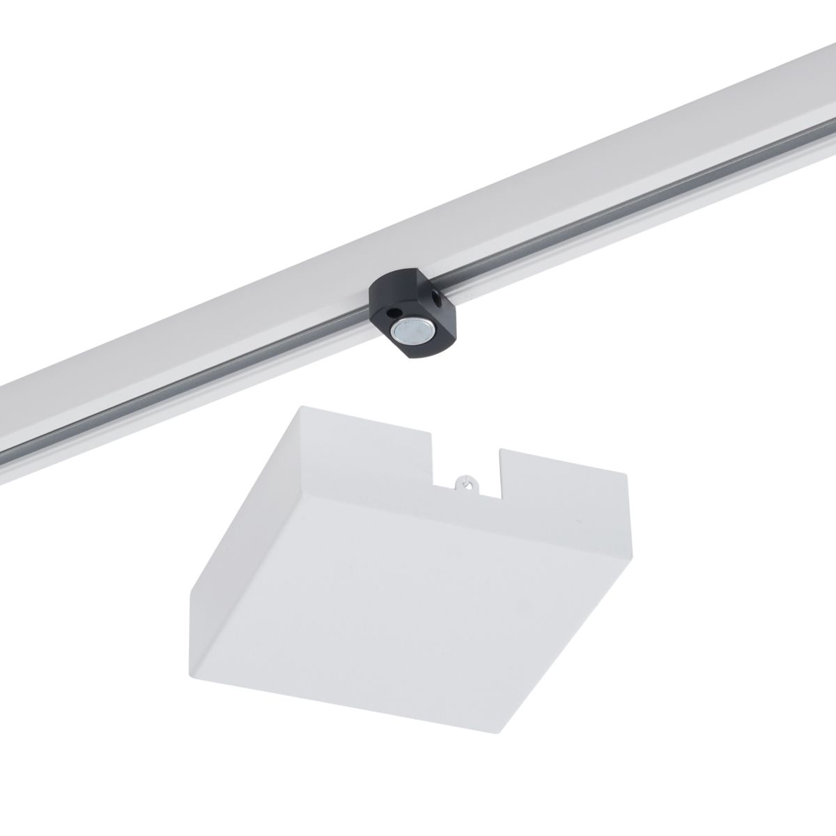Plafondplaat voor 1-fase rail wit vierkant - Slimline