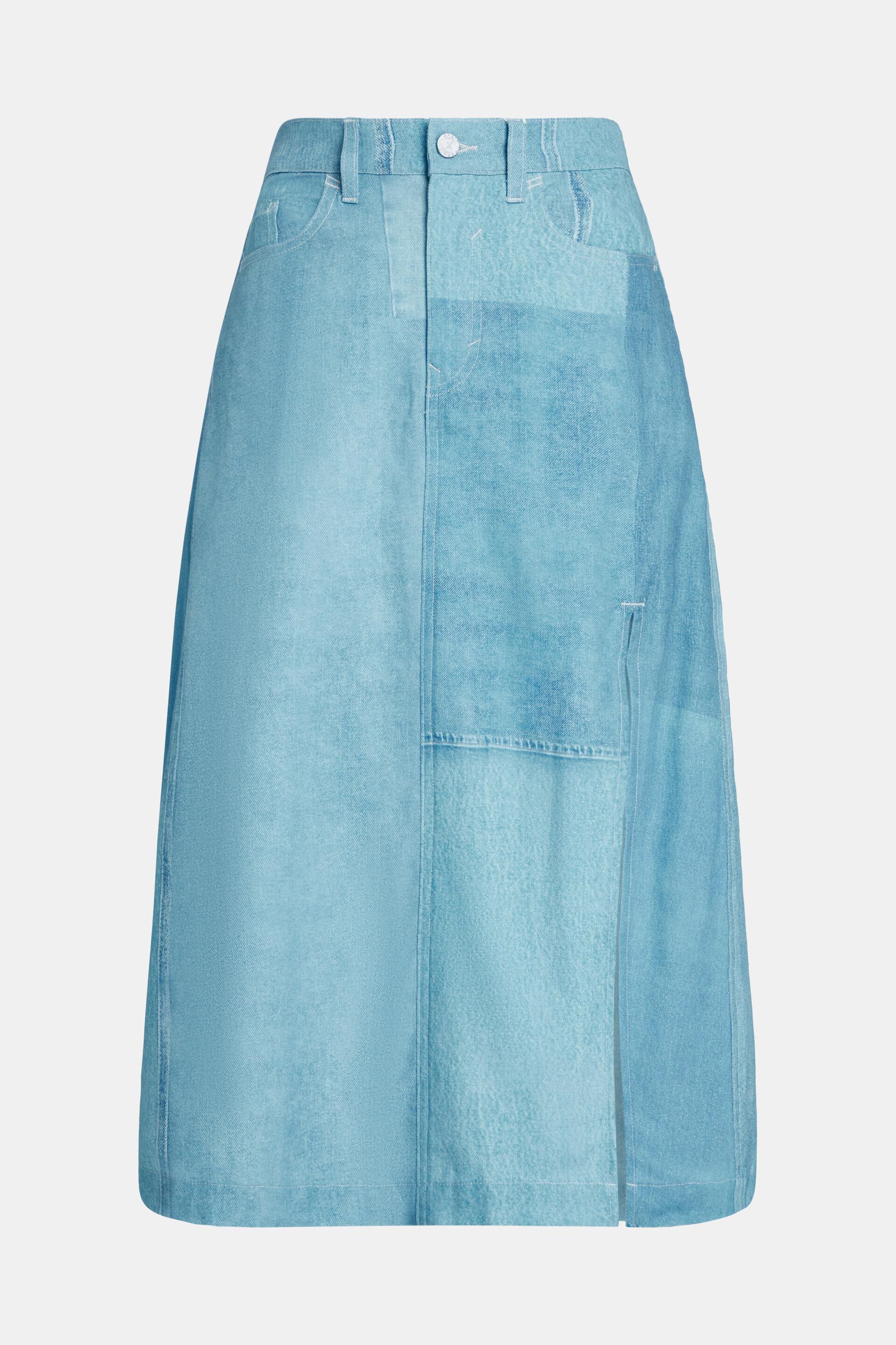 Jupe à imprimé denim all-over