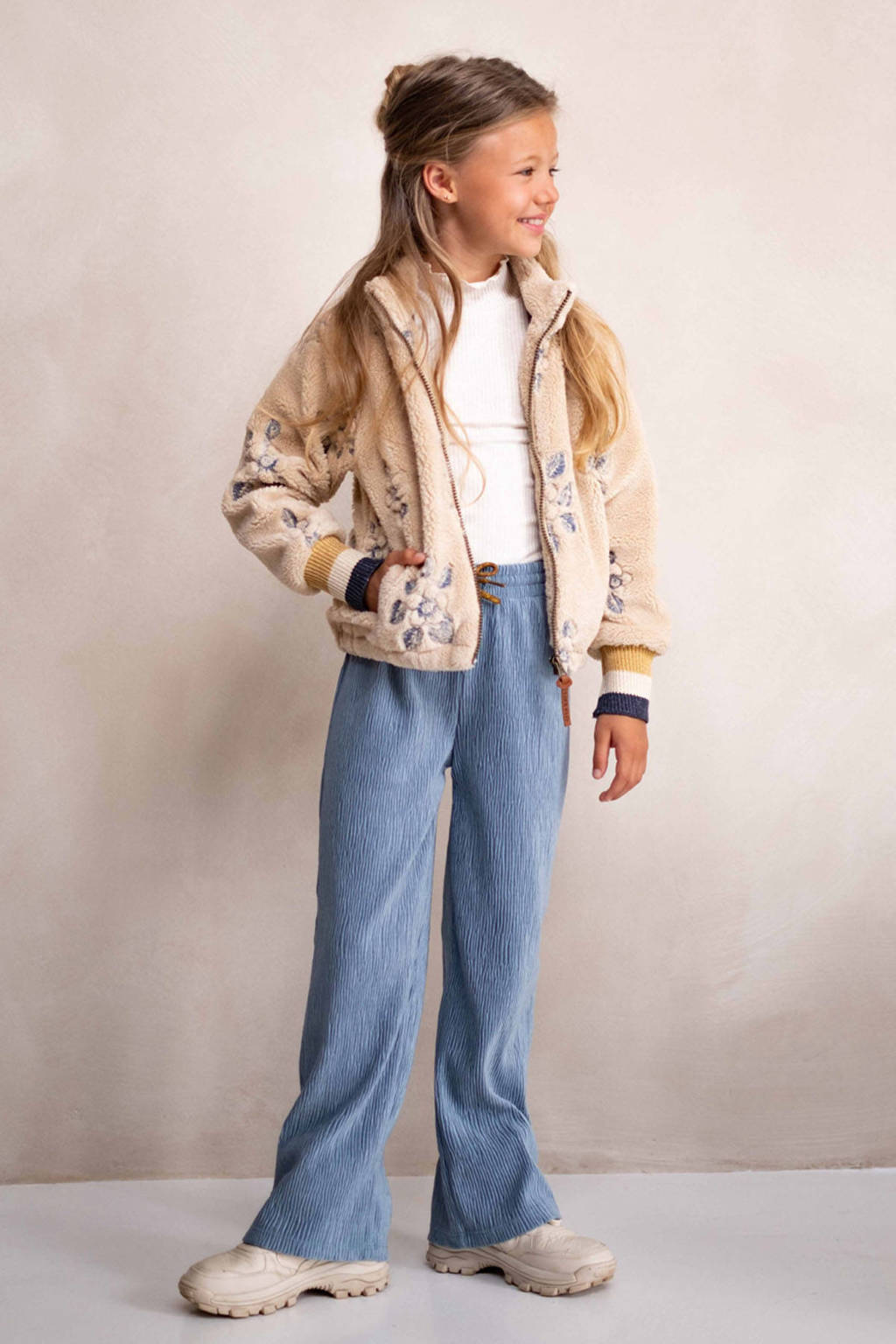 Like Flo straight fit broek Fieke lichtblauw