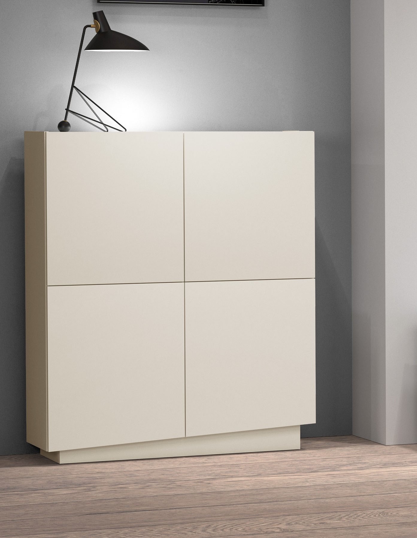 INOSIGN Highboard »VELA, Highboard, Höhe 120 cm,Design mit schrägen Türen« 1 Stk. tlg. Made in Italy, Masse-B/T/H: 100x35x120,hohes Sideboard,Anrichte,Kommode