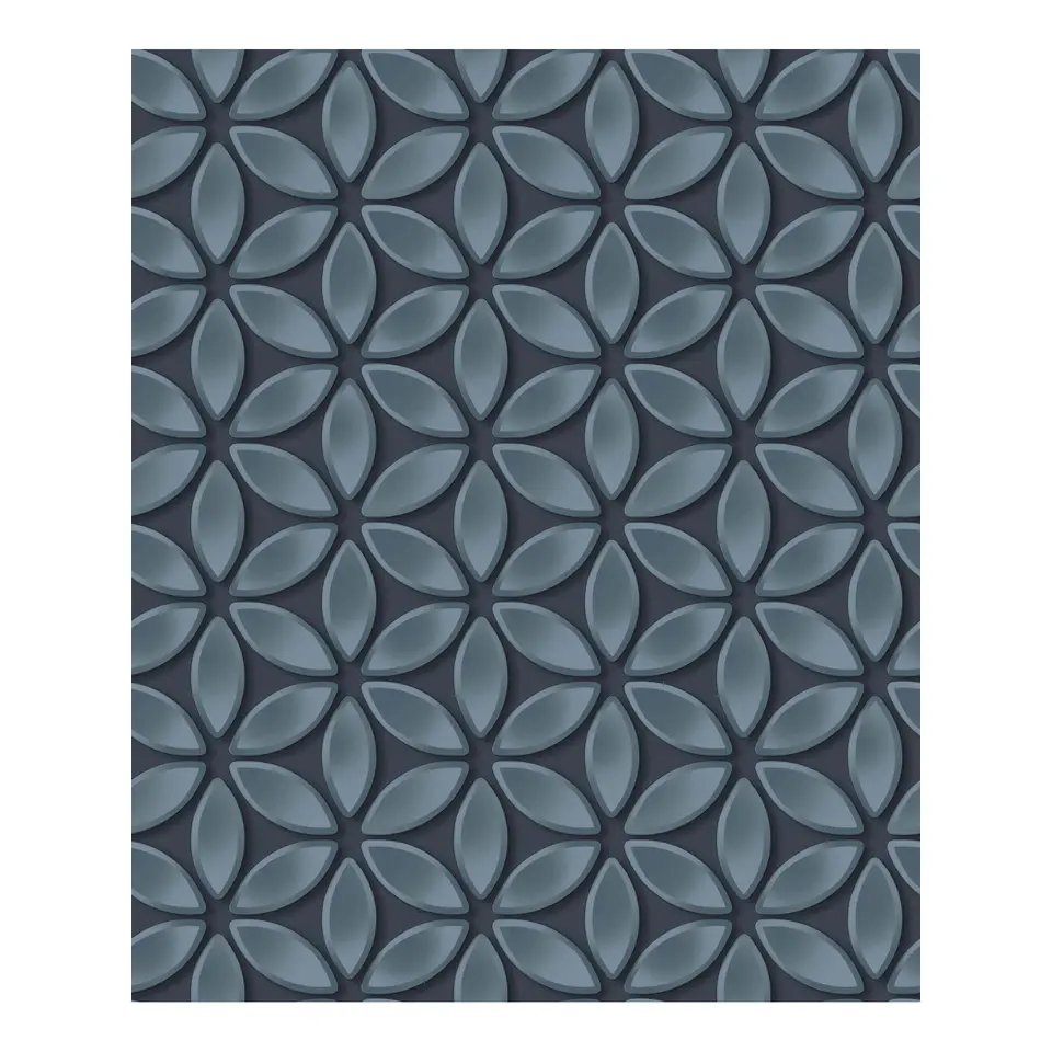 Dutch Wallcoverings - Hexagone dessin zwart/blauwgrijs - 0,53x10,05m