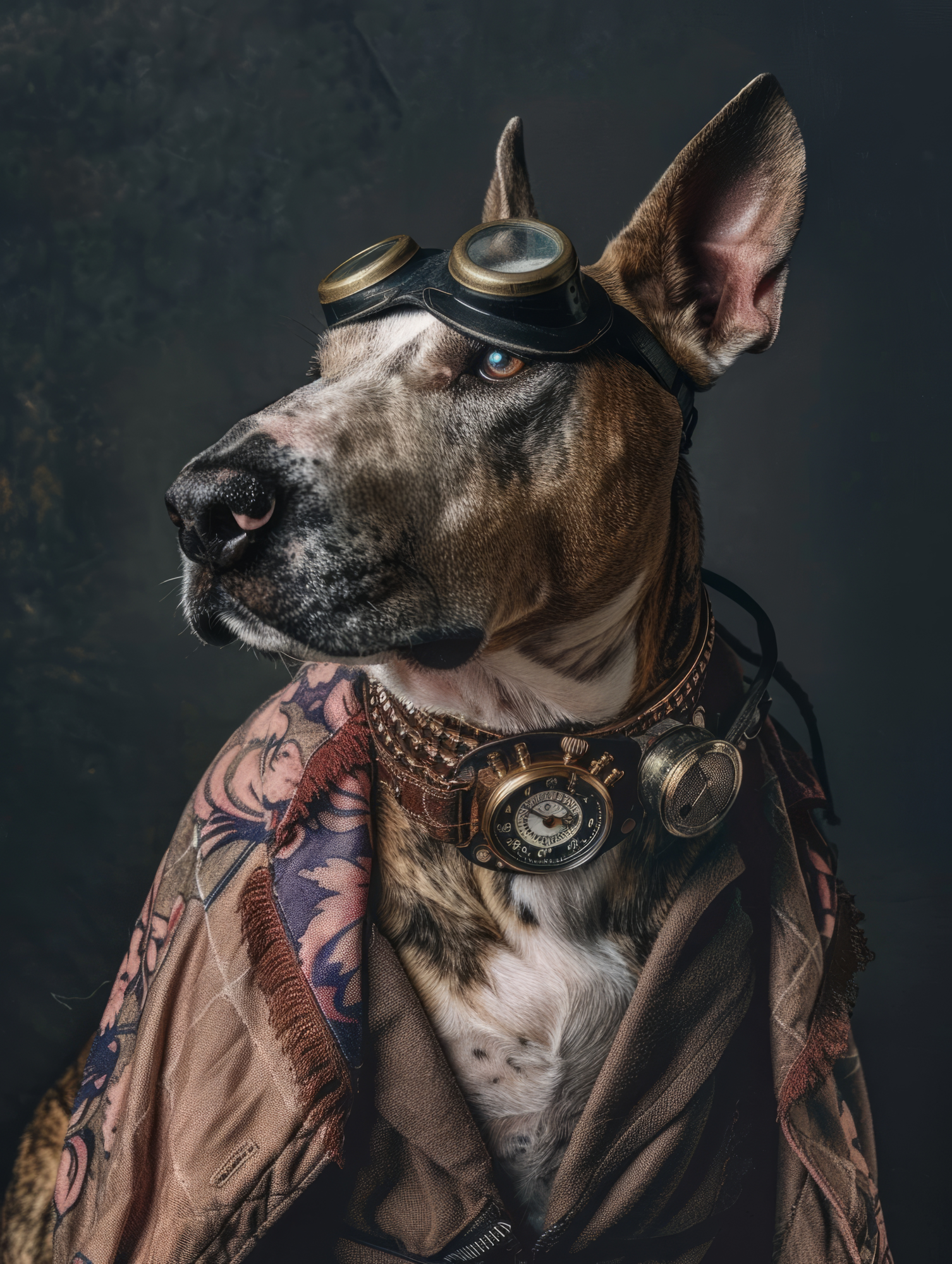 Canvas schilderij van een Bull Terrier 60x80 cm