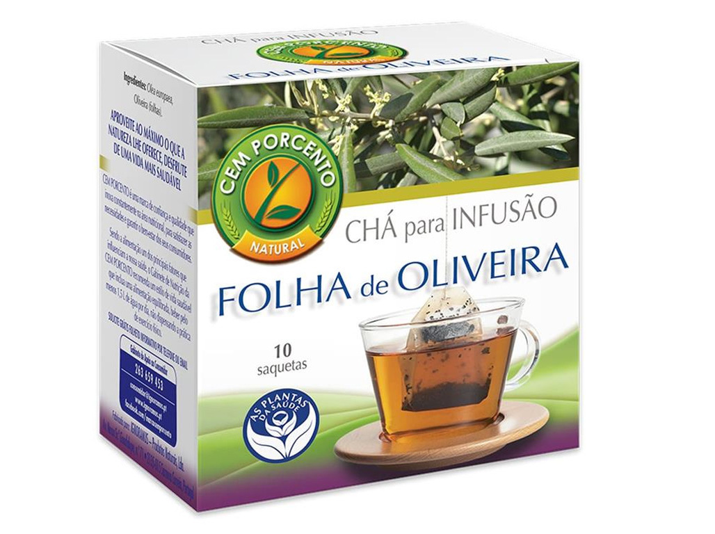 CHÁ CEM PORCENTO FOLHA OLIVEIRA 10 SAQUETAS