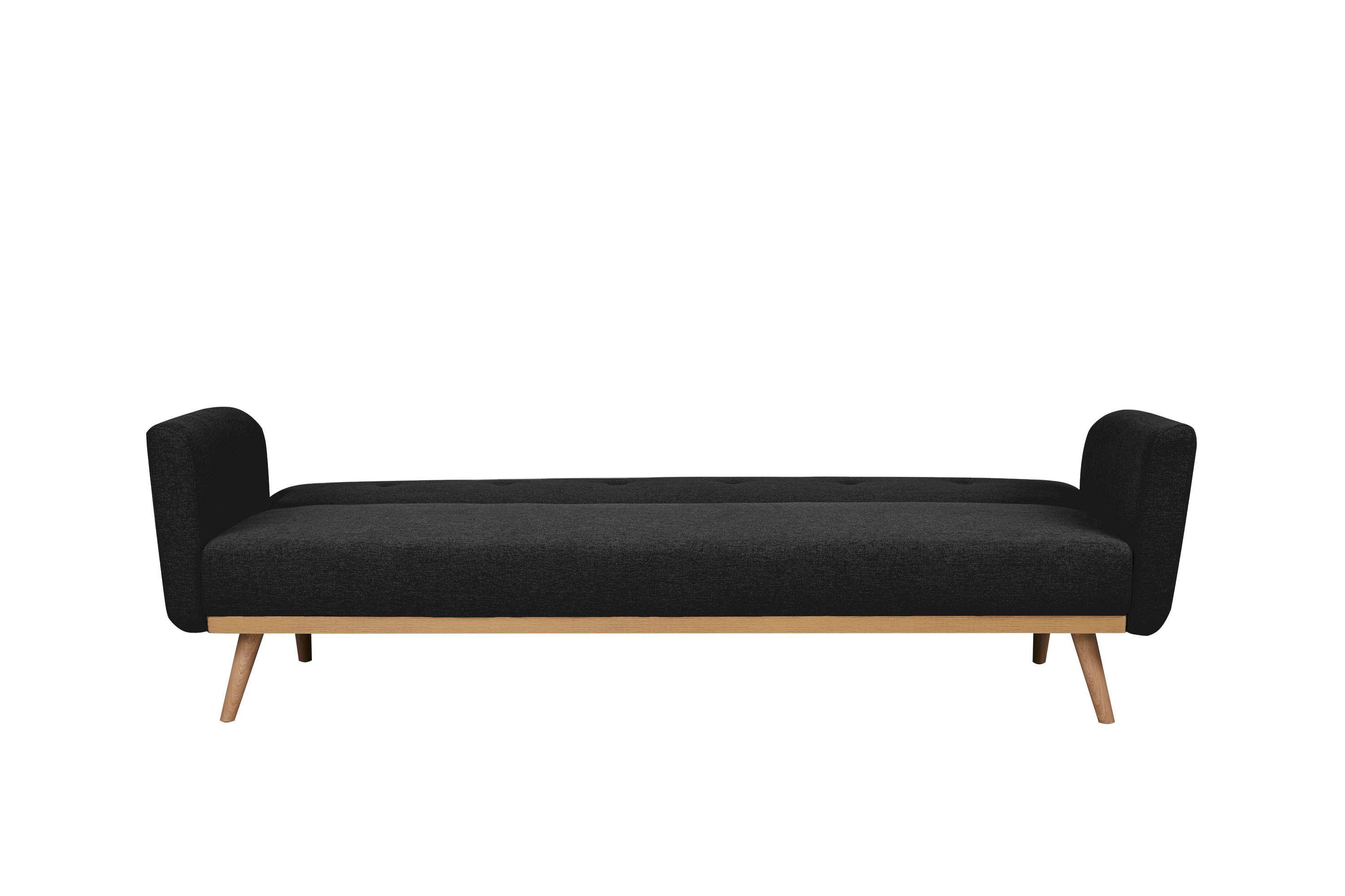 Schlafsofa schwarz Schlafcouch Sofa Couch Schlaffunktion Gästebett Gästesofa