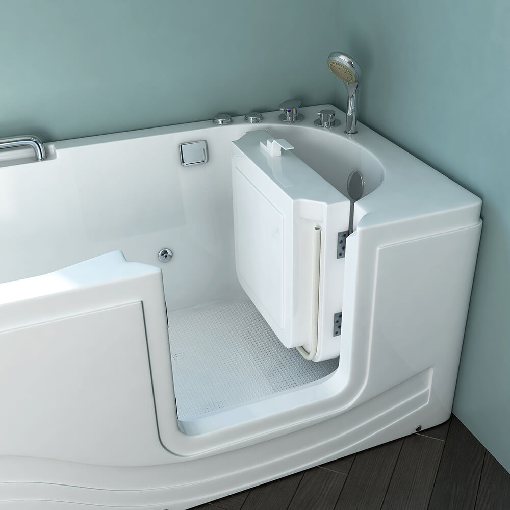Home Deluxe - Seniorenbad incl. Whirlpool - VITAL M Rechts - Afmetingen: 153 x 76 x 64 cm - incl. complete accessoires | Bad met deur, seniorenbad met instap, whirlpool baden