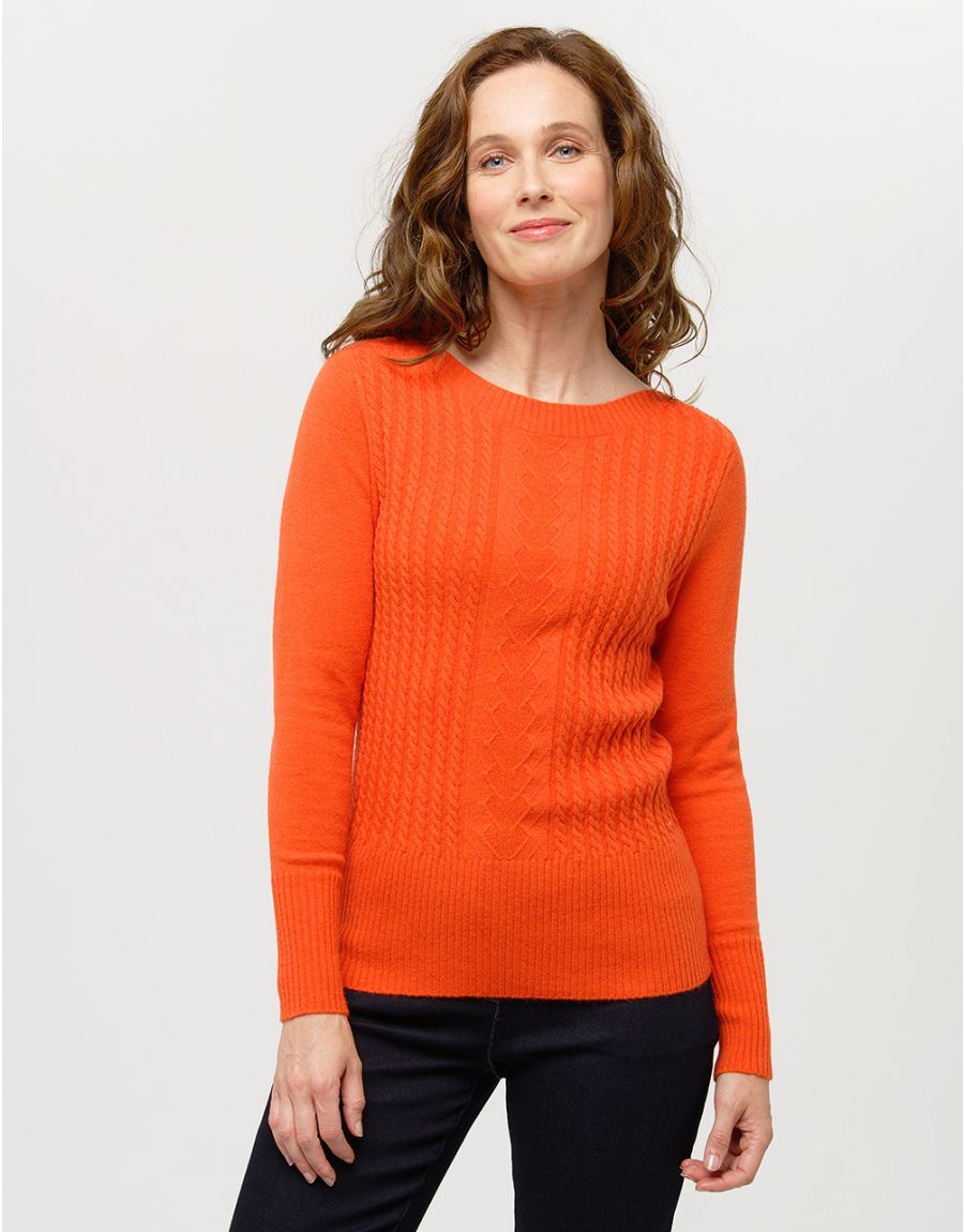 Pull col bateau orange