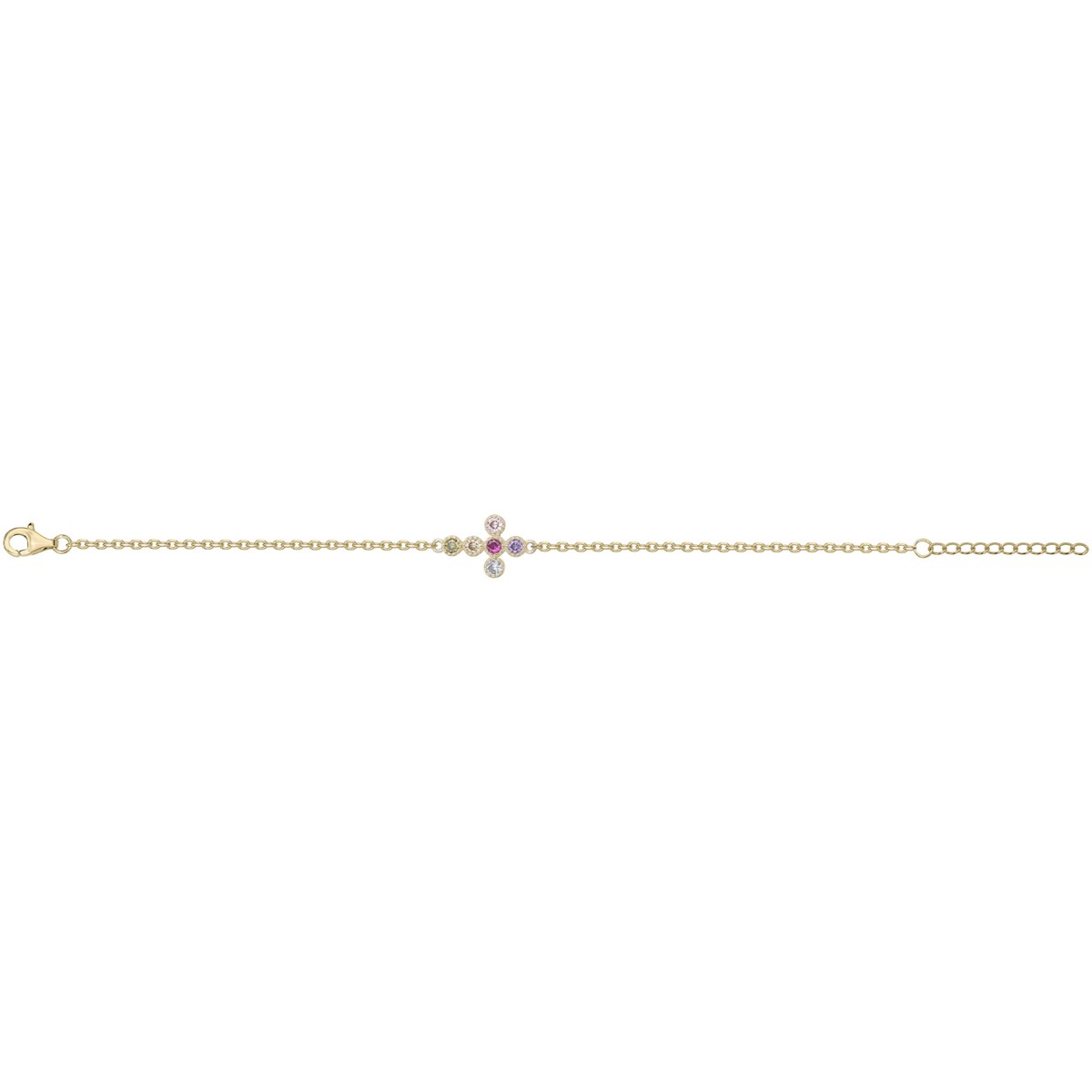 Bracelet en Plaqué Or avec oxyde de zirconium multicolore