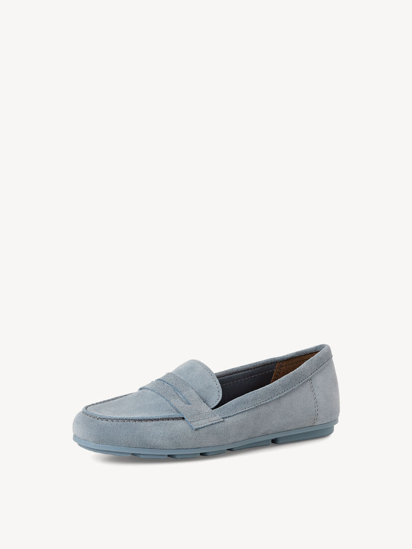 Leren Instappers - blauw