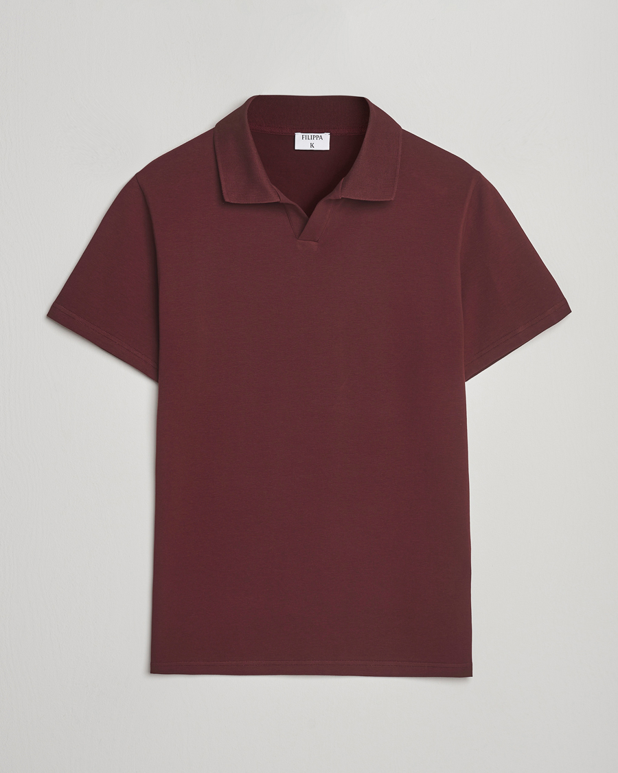 Filippa K Soft Lycra Polo T-Shirt Burgundy