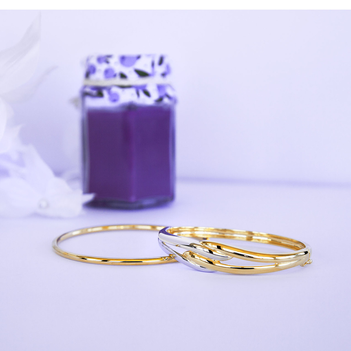 Bracelet jonc plaqué or