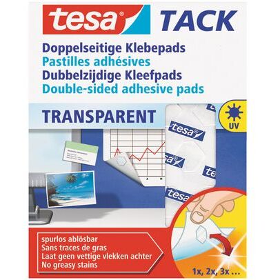 Pastilles adhésives Tesa tranparentes - Boîte de 72