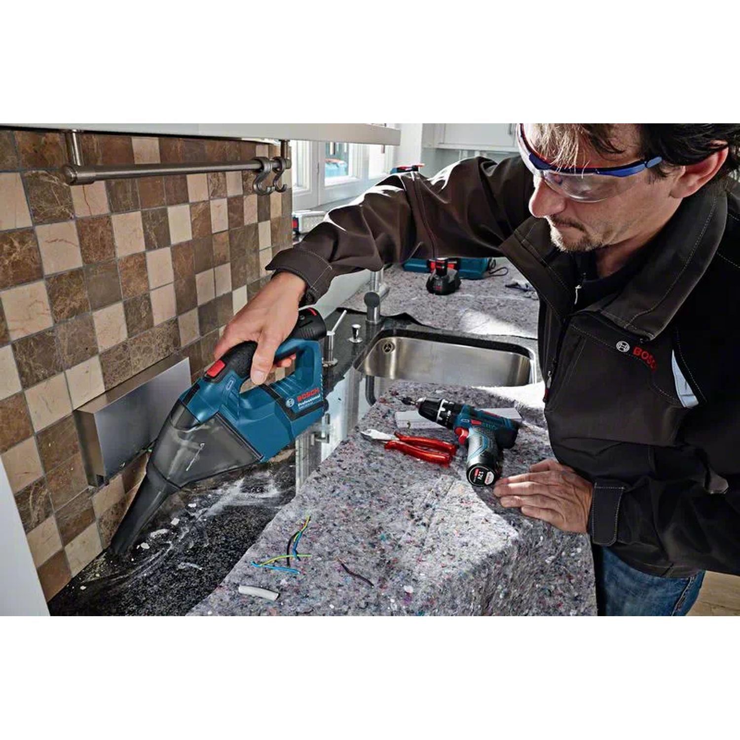 Bosch Professional GAS 12V Accu stofzuiger 12V 3,0Ah Li-Ion In L-Boxx - 06019E3003