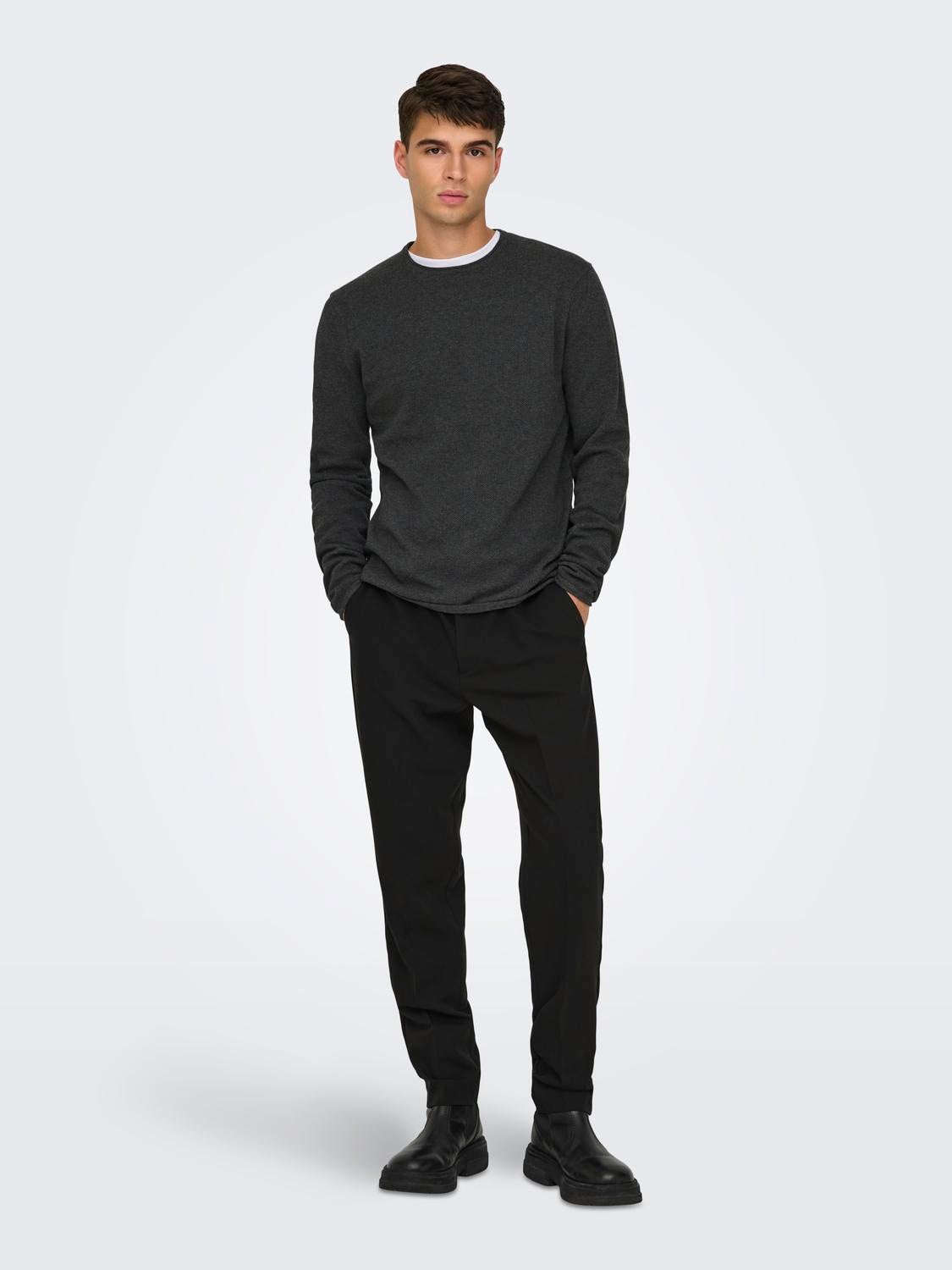 ONSFELIX Pullover Dark Grey Melange