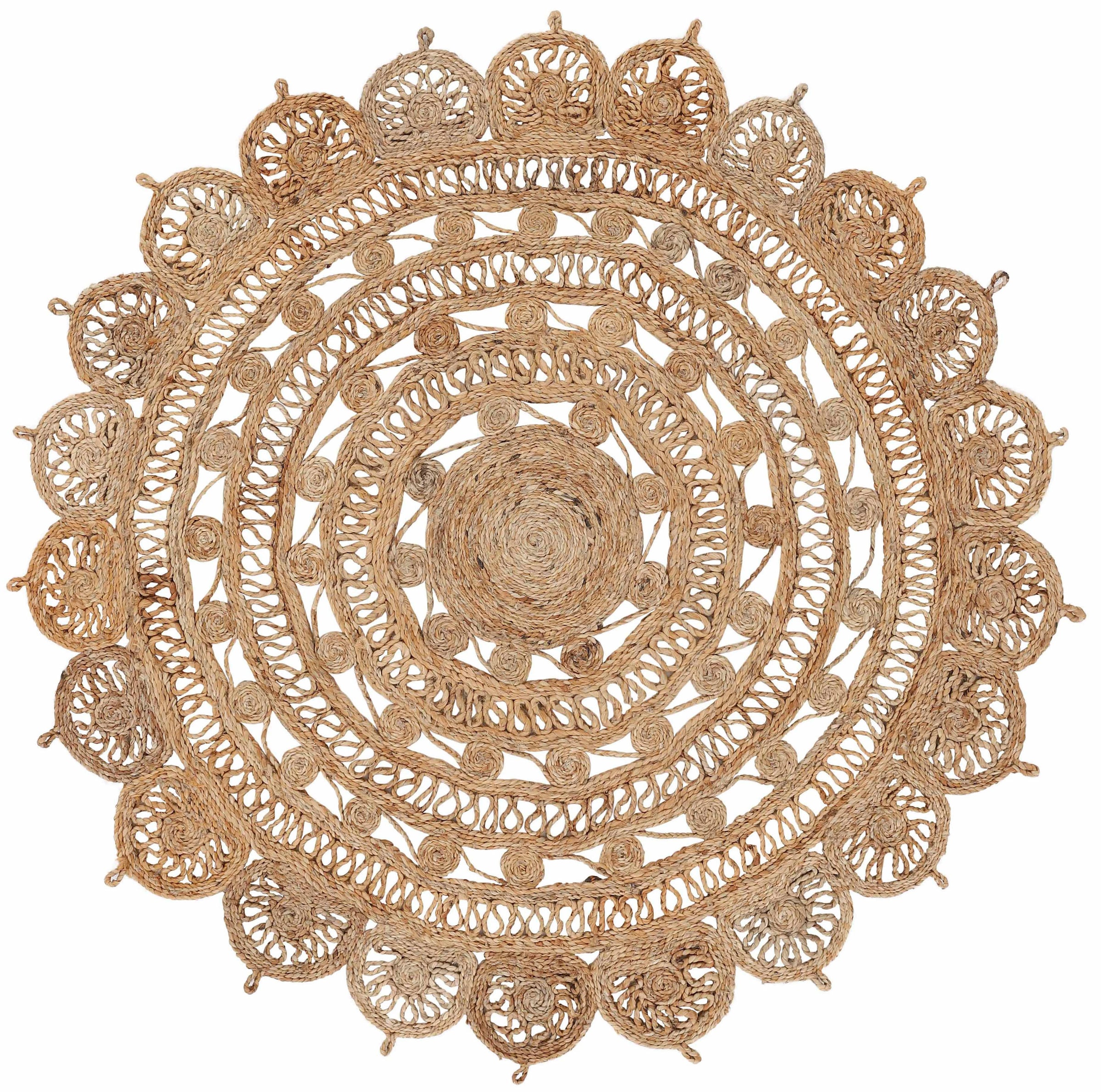 carpetfine Teppich »Cate Juteteppich Naturfaser« rund 5 mm Höhe 100 % geflochtene Jute, beidseitig nutzbar