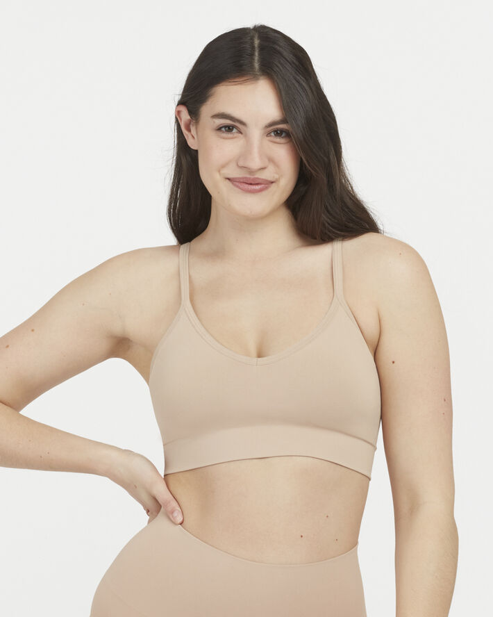 Spanx EcoCare Seamless Shaping Longline Bralette Toasted oatmeal