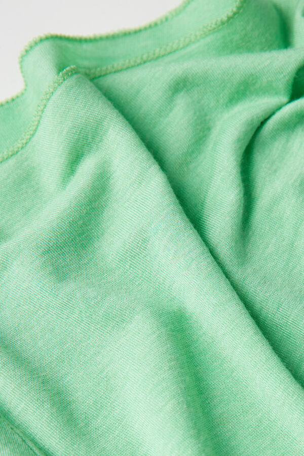 Camiseta de manga comprida ultraleve com decote canoa em cashmere modal