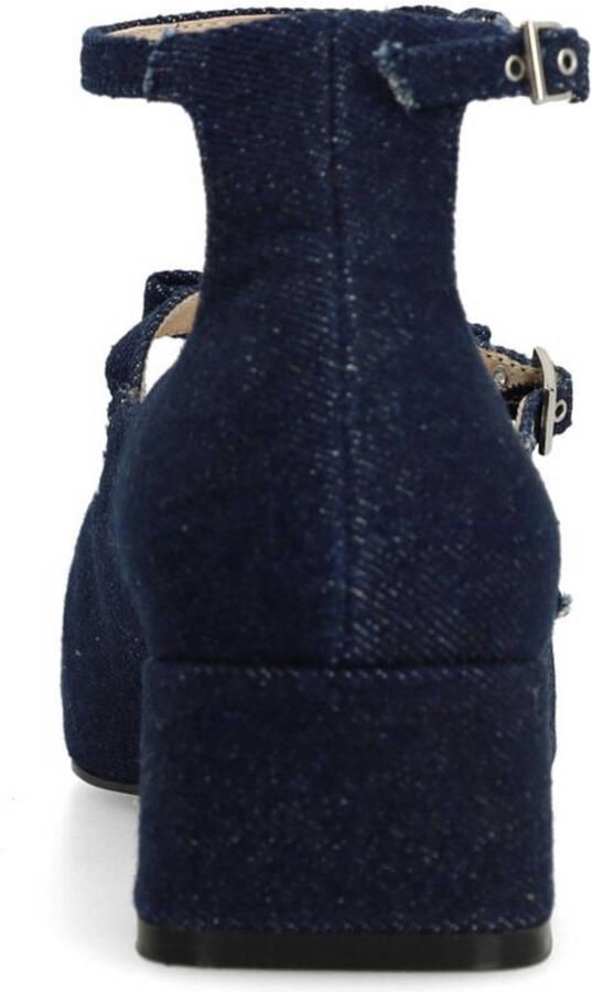 Sacha Dames Donkerblauwe denim Mary Jane's