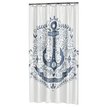 Sealskin Douchegordijn Anchor Blauw 180x200 cm