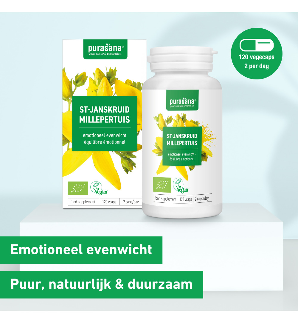 Purasana Sint Janskruid Millepertuis Vegan Bio (120 vega capsules)