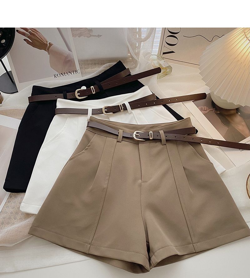DIYI - Effen A-lijn shorts met hoge taille