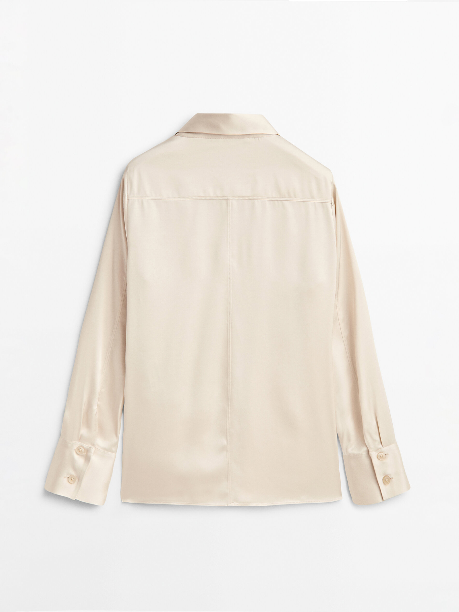 Aberturas de camisa de cetim - CHAMPAGNE