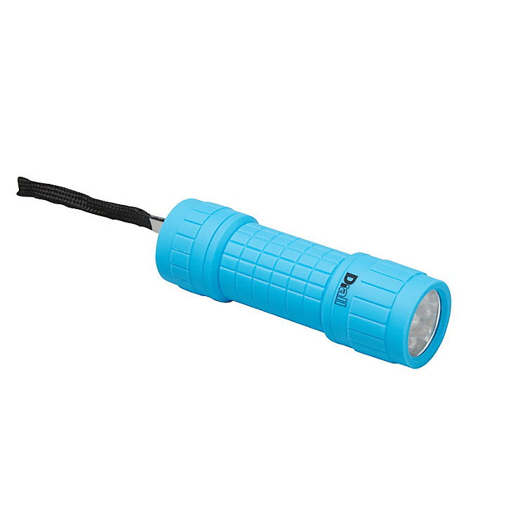 Petite lampe torche LED caoutchoutée bleue Diall 27 lumens
