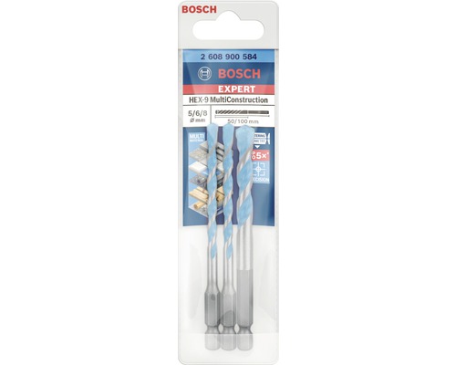 Betonboorset Bosch Professional HEX-9 Multi Construction Ø 5-8 mm 50-60x100 mm 3-delig.