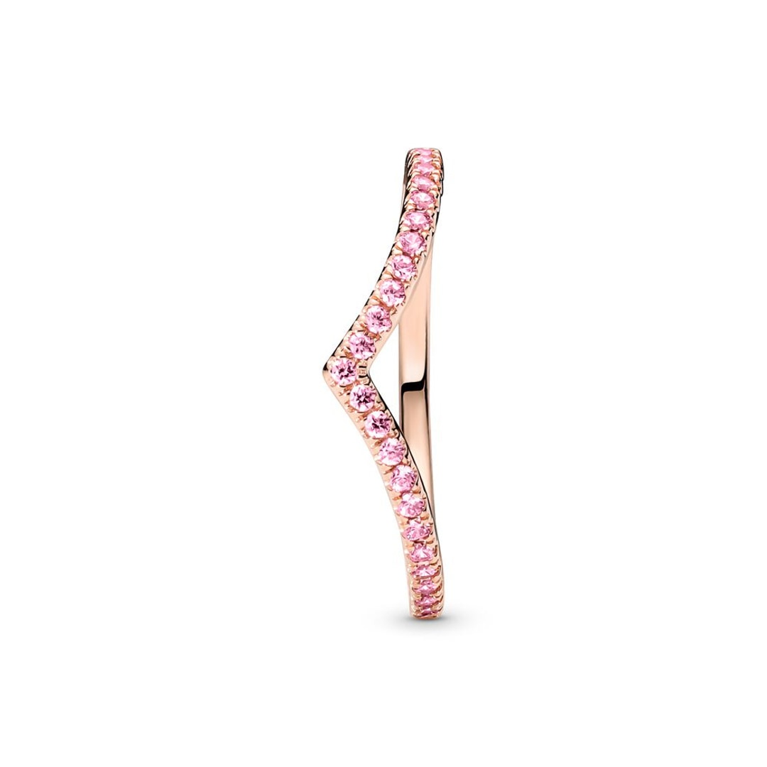 Pandora Rose Timeless Wishbone Funkelnder Rosafarbener Ring
