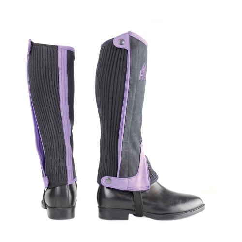 Polainas infantis em dois tons, modelo Amara, preto/roxo