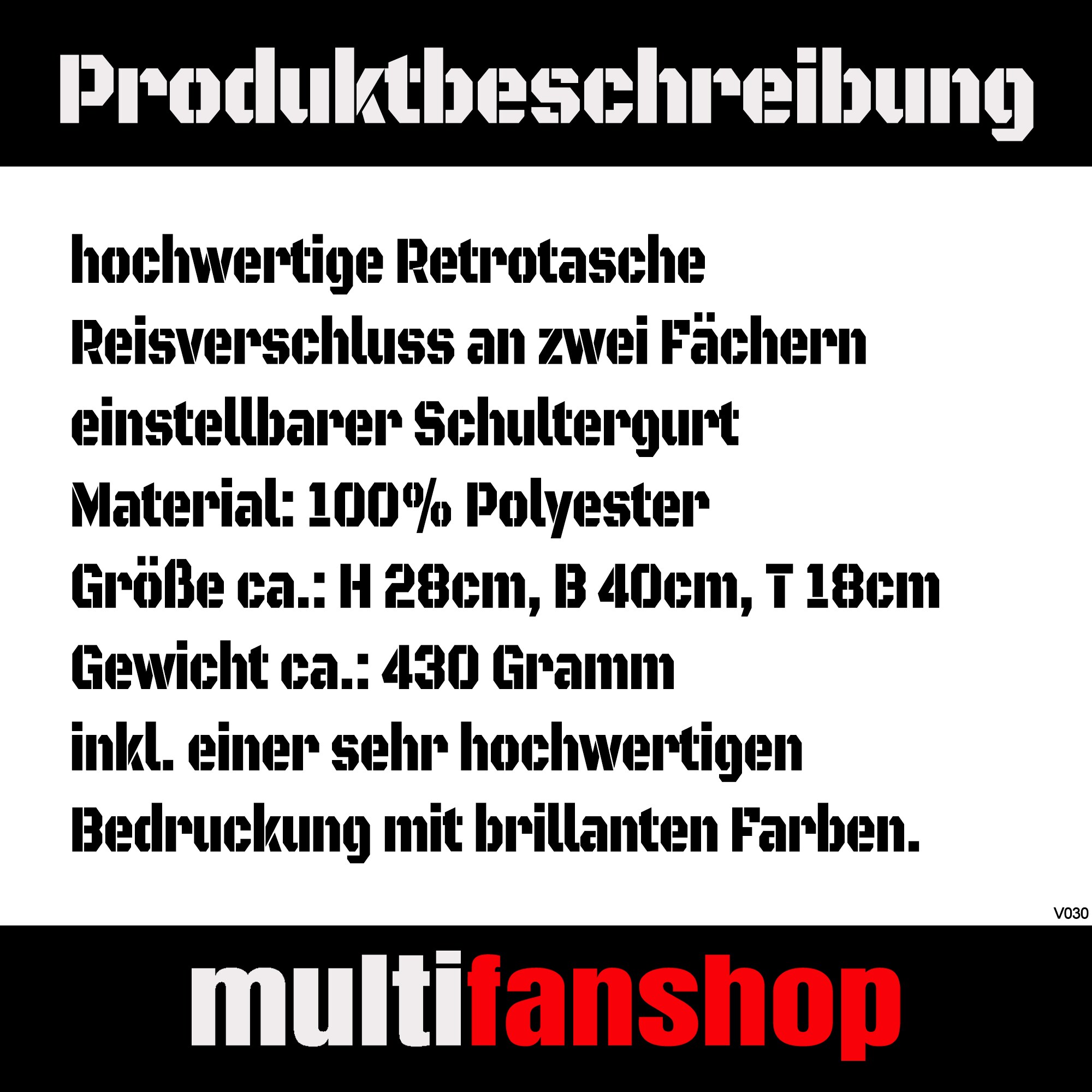 multifanshop® Retrotasche - St. Pauli - Schriftzug - Druck rot