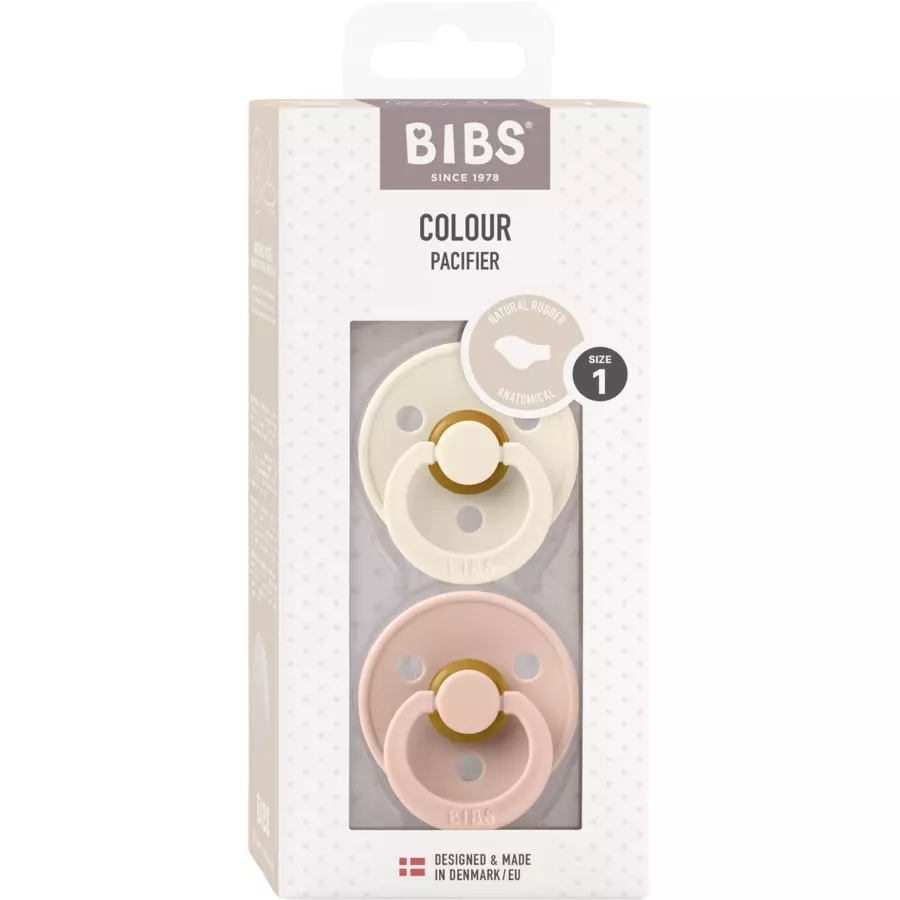 BIBS® Schnuller Colour Anatomischer Sauger Ivory & Blush 0-6 Monate, 2 Stk.