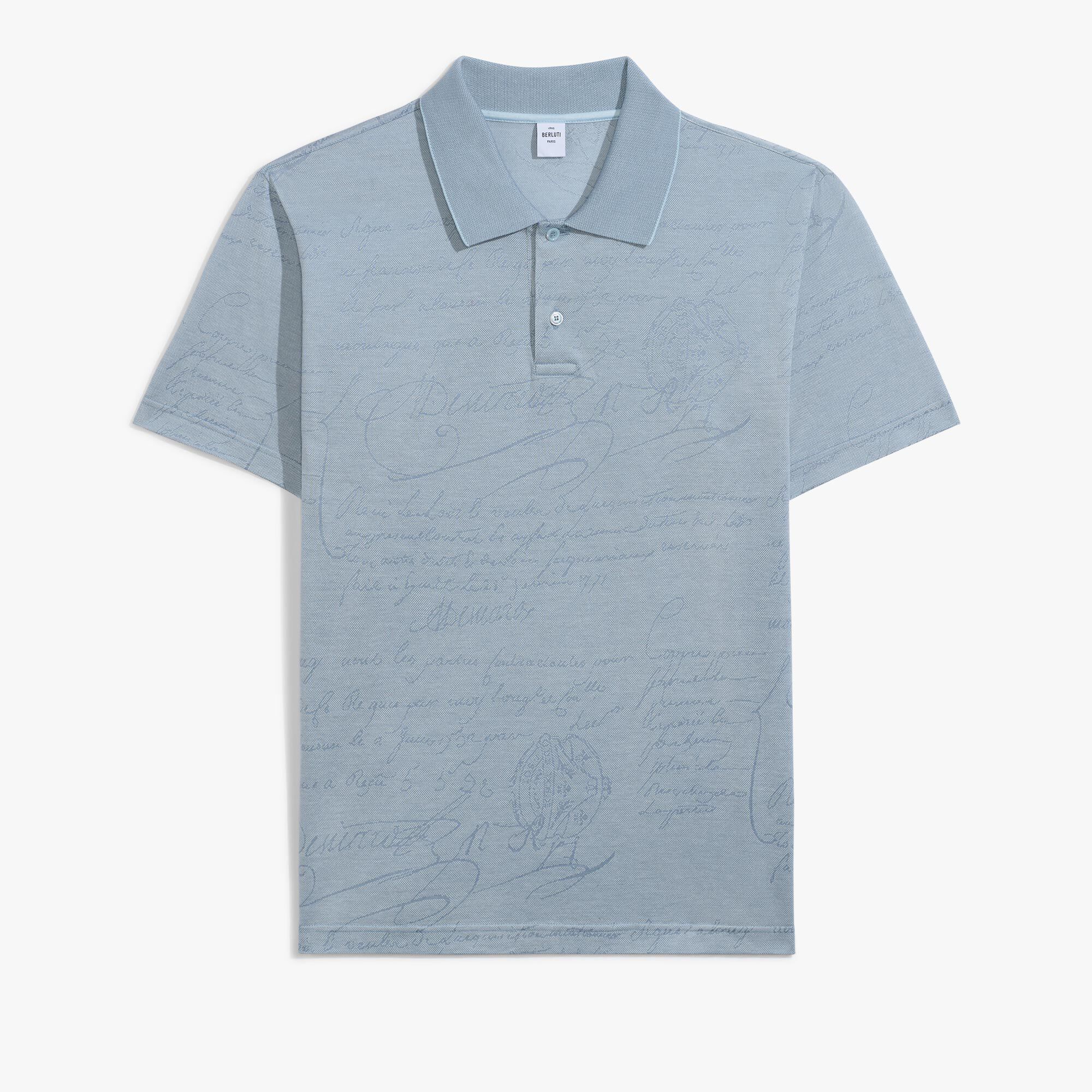 Polo Pique En Jacquard Scritto