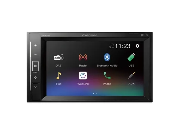 Pioneer DMH-A240DAB, Sort, 2 DIN, 200 W, Android, iOS, AAC, FLAC, MP3, WAV, WMA, BMP, JPEG