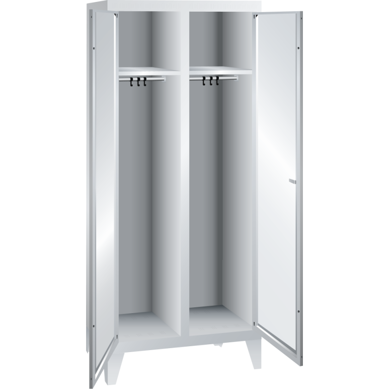 Armoire-vestiaire Lista 2 portes battantes pour 2 compartiments L 40 cm - Gris clair RAL 7035