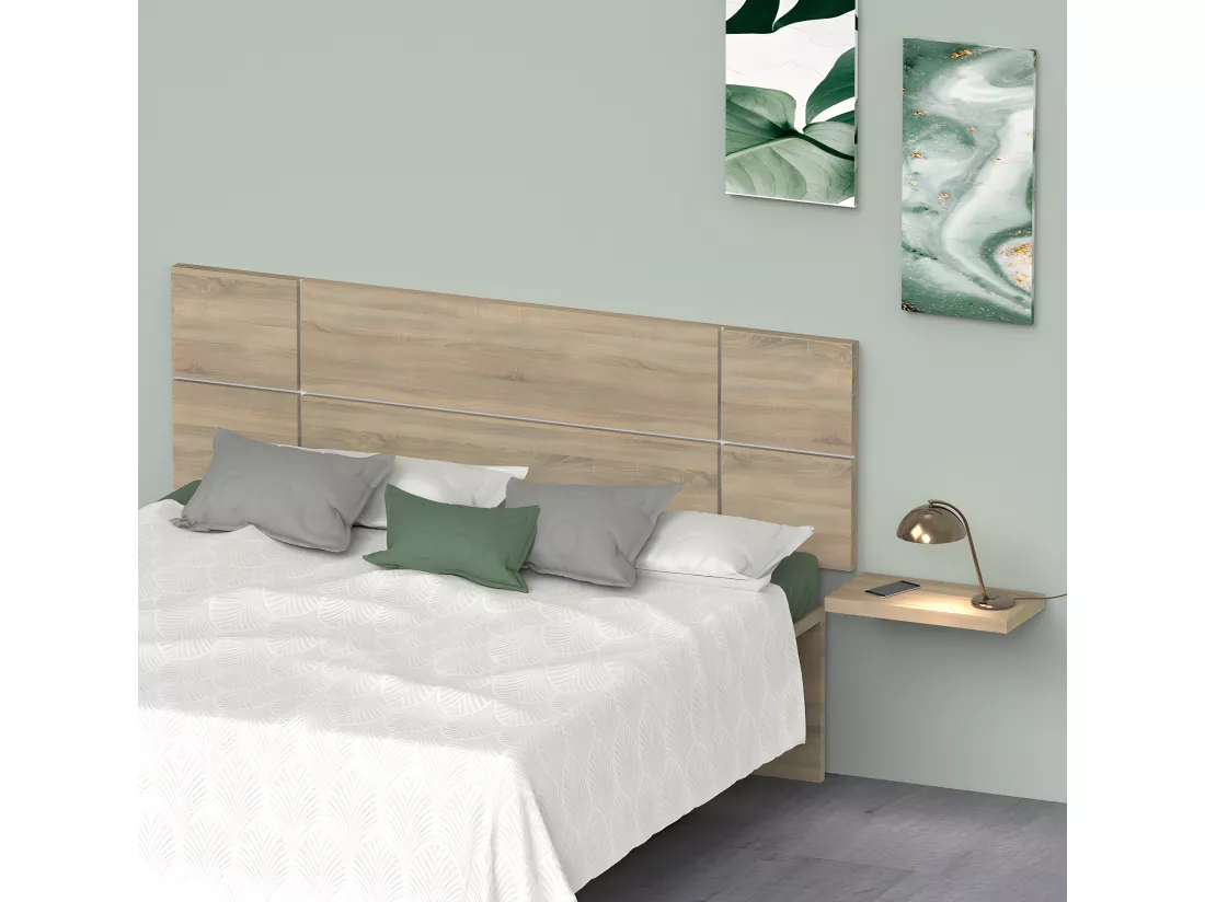 Tête de lit adulte couleur Cambrian et Blanc - Longueur 160 x Hauteur 50 x Profondeur 3.2 cm