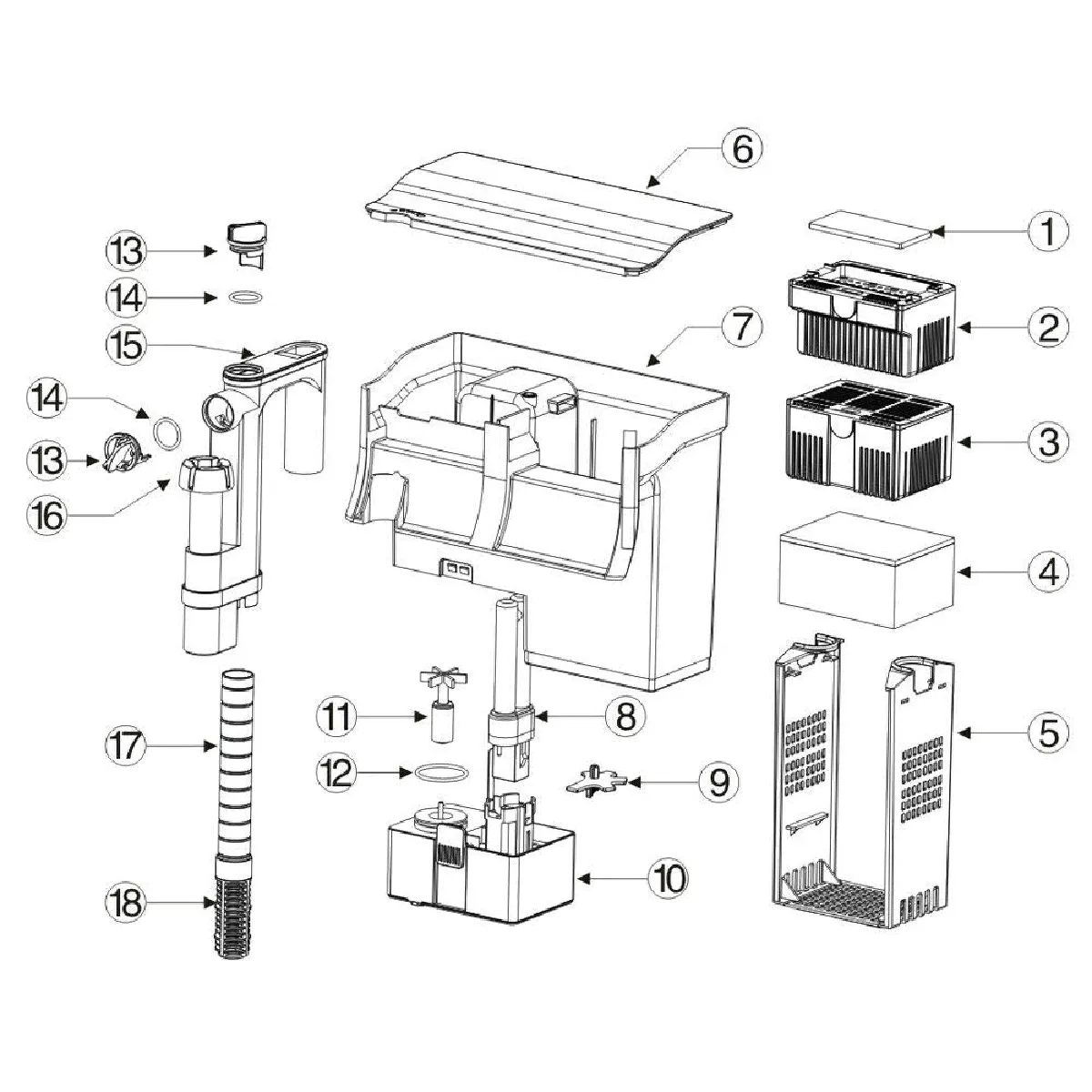 Helloshop26 Filtre suspendu 800 l/h - UVC 5 W