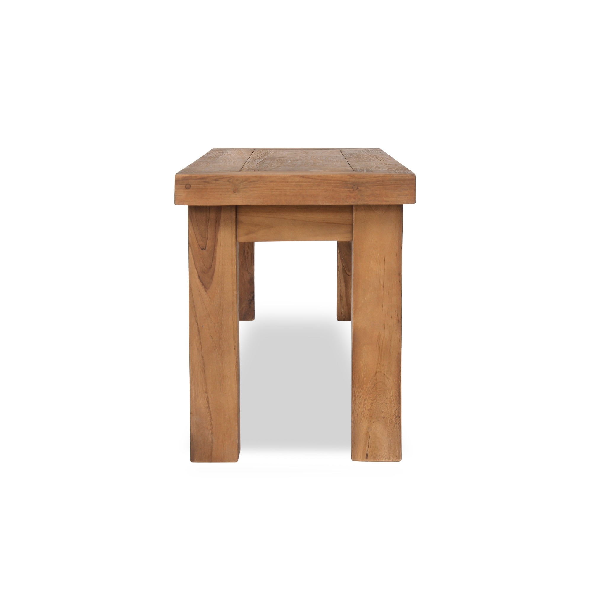 Holzbank aus recyceltem 'Teak', natur, L 140 cm, B 35 cm, H 47 cm von fischer's lagerhaus
