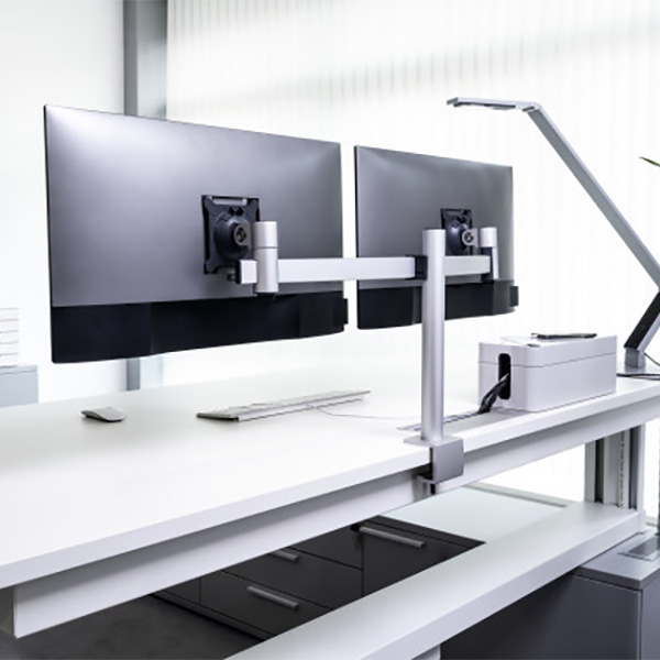 Durable Support de moniteur double avec bras pour 2 écrans