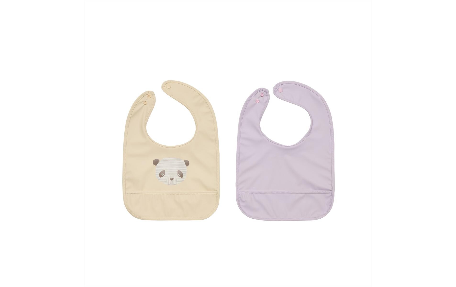 Lätzchen Lun Lun Panda 2 Stück, 34 x 27 cm, Lavendel/Vanille2-er Set Kinder-Lätzchen