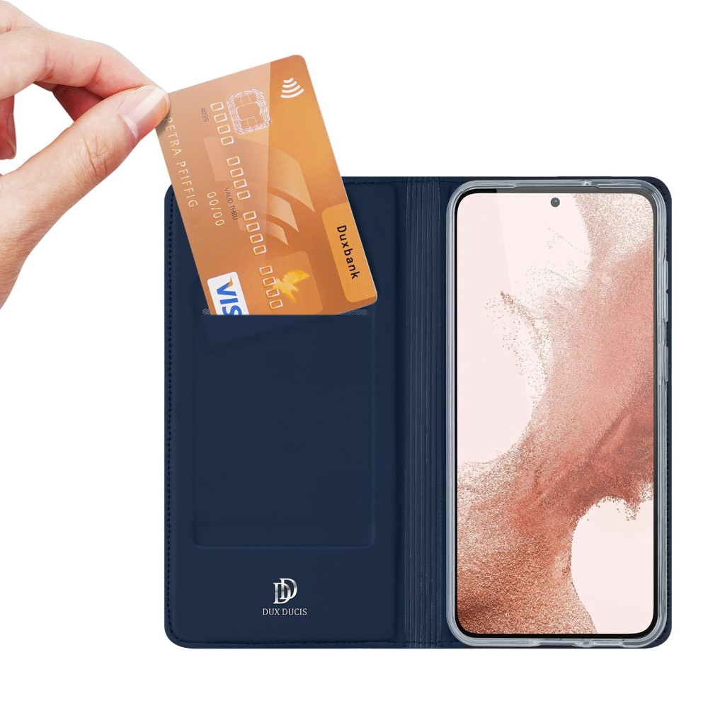 Samsung Galaxy S23 5G Flip Wallet Cover Leder Tasche - Dunkelblau