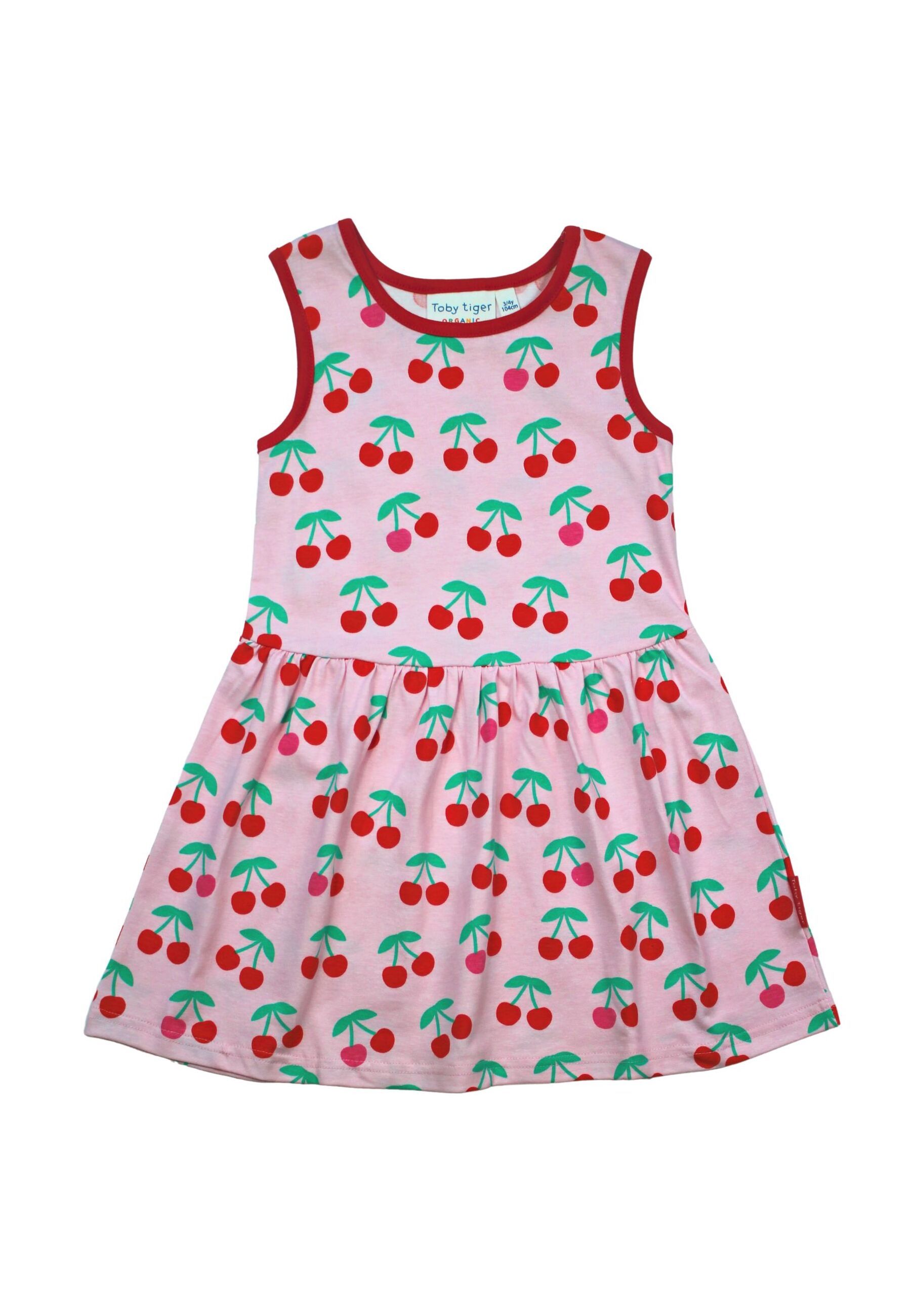 Toby Tiger Sommerkleid aus Bauwolle mit Kirschen Aufdruck