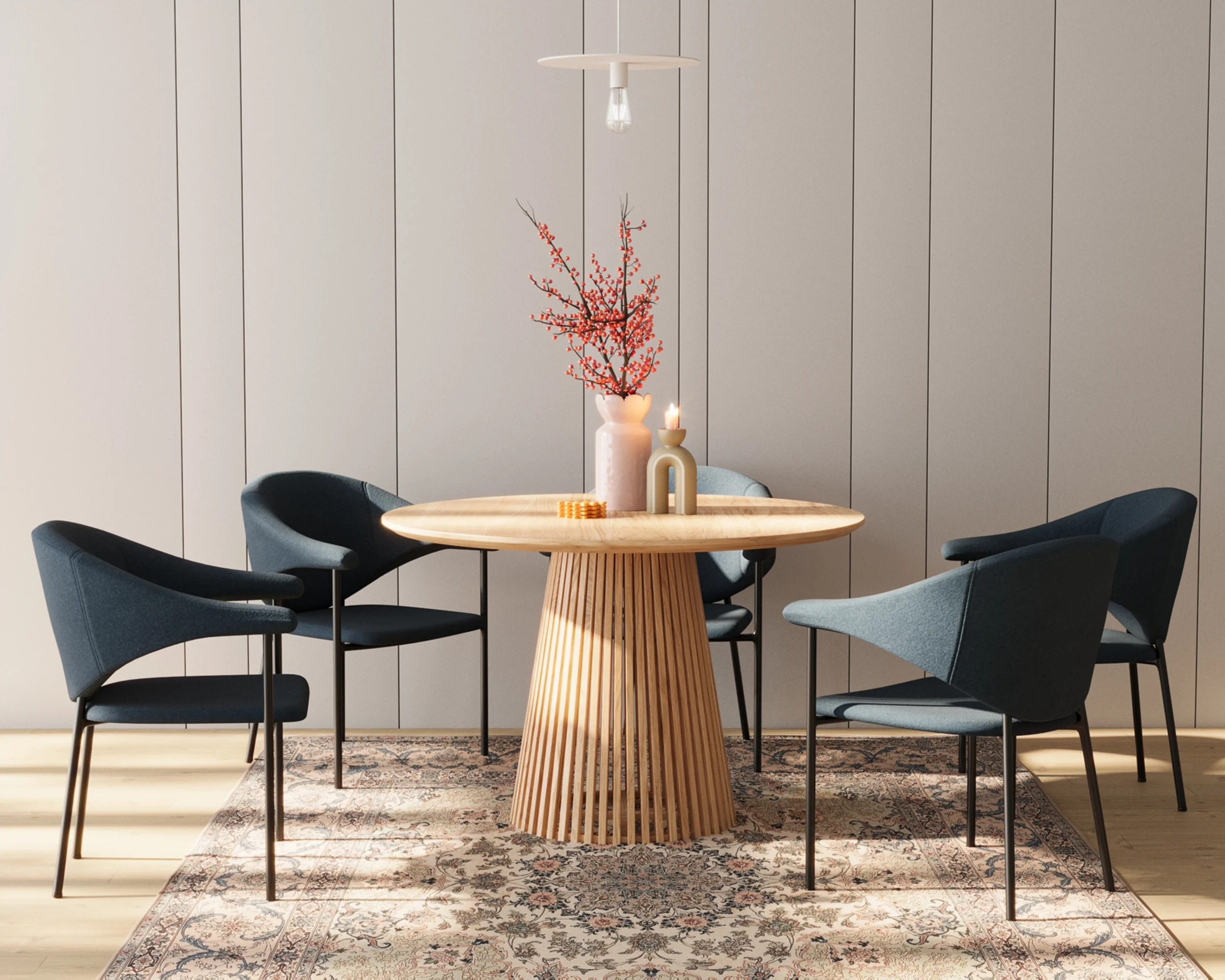 JEANNE - Lot de 2 chaises avec accoudoir design en velours | Bleu