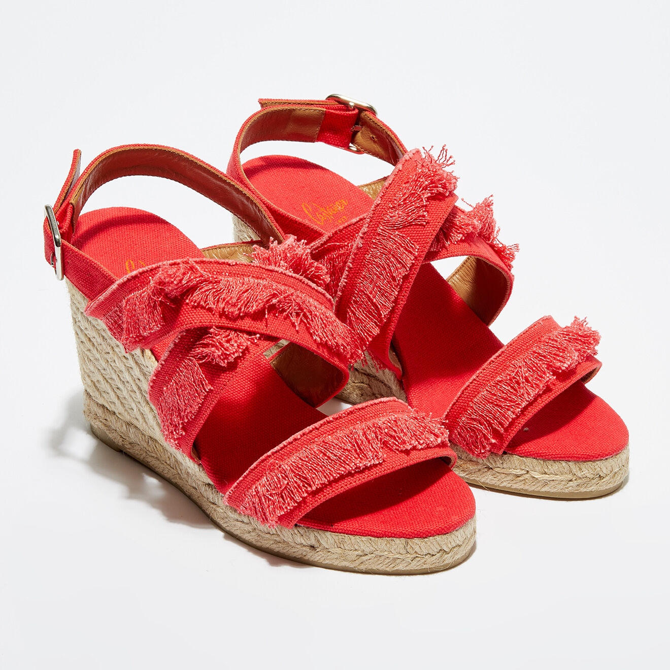 Castaner Sandales compensées Begga rouges - Talon 9.5 cm