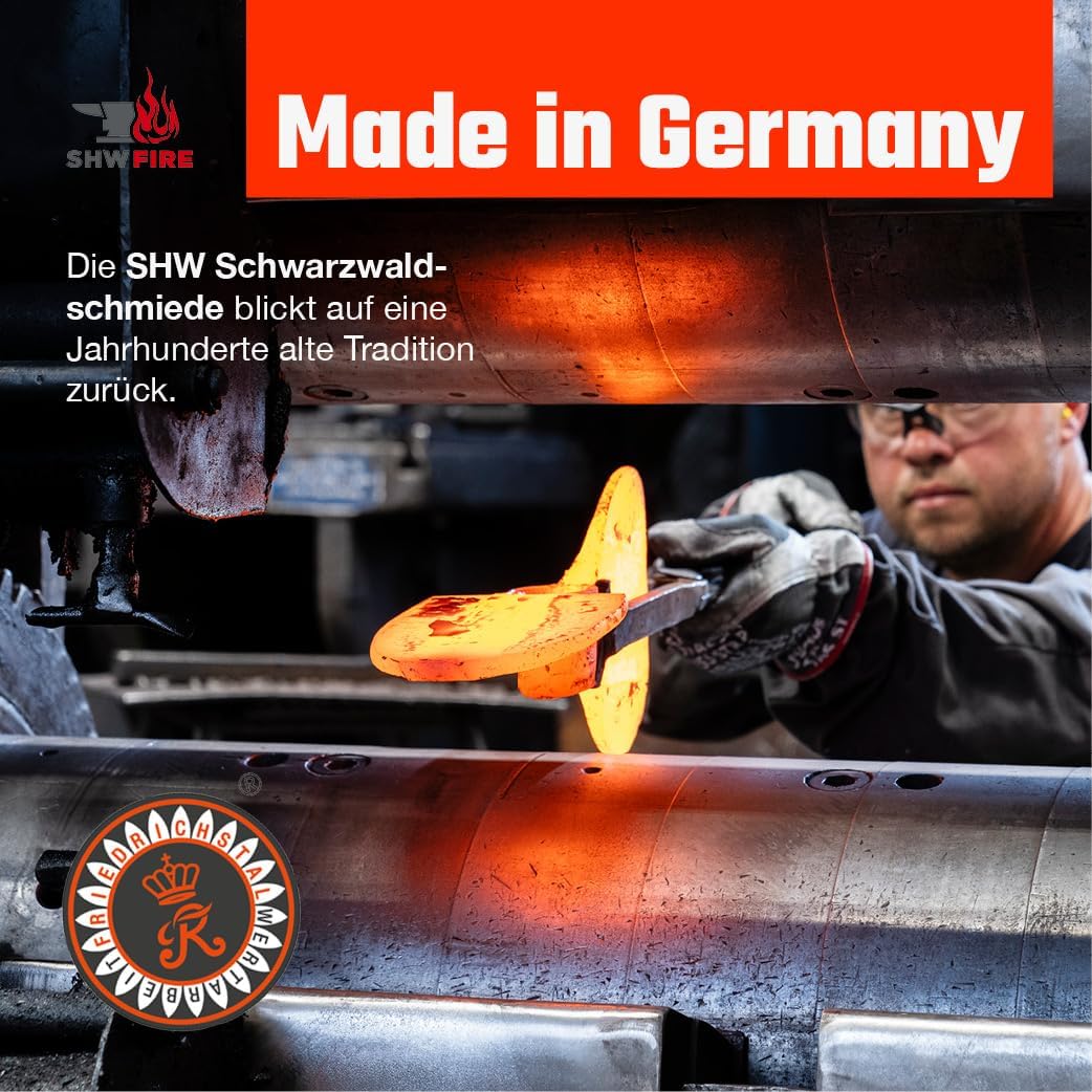 Hohlspaten mit Eschenholzstiel, T-Griff, geschmiedetem Spezialstahl, Spaten ideal zum Pflanzen & Wurzeln durchtrennen | Made in Germany