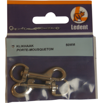 Ledent musketonhaak vernikkeld 50 mm 2 stuks