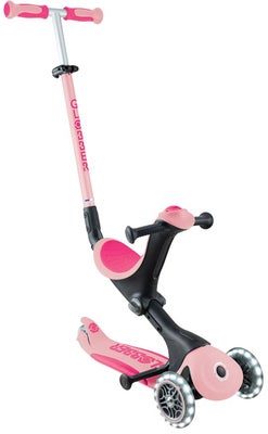 Globber Go-Up Deluxe Lights 3-hjuls Sparkesykkel, Pastel Pink